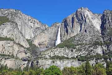 Fototapeta na wymiar Upper and Lower Yosemite Falls - Yosemite National Park, California