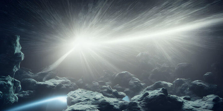 Comets and Stars Video Game Background created with Generative AI