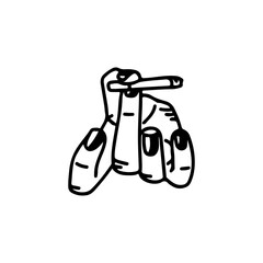 vector illustration of a hand holding a cigarette