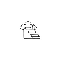 vector illustration of stairs with clouds concept