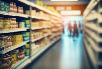 illustration ,supermarket,blurred image,generative AI