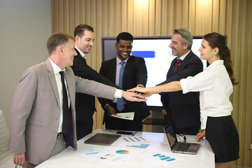 business team working at office , success event