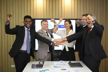 business team working at office , success event