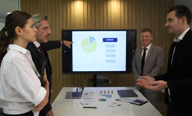 business team working at office , success event