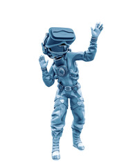 astronaut girl on vr