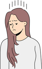 Unhappy woman suffer from depression