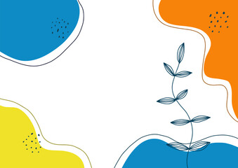 background with flowers and butterflies
