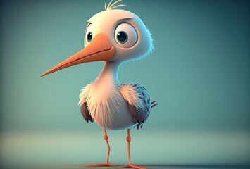 Fototapeta premium Cartoon 3D Animation stork