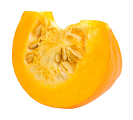 Fresh slice pumpkin isolated on transparent background. Png format