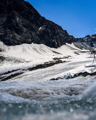 Majestic Glacier in the Mountains