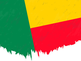 Grunge-style flag of Benin.