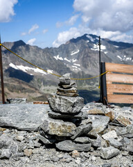 Stacked Rocks on a Mountain View