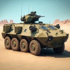 Fototapeta premium Modern military vehicle. Generative AI.