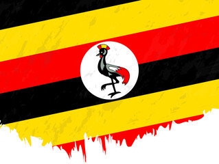 Grunge-style flag of Uganda.