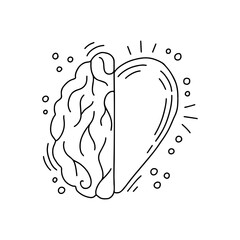 Mental health concept. Doodle vector illustration.