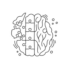 Mental health concept. Doodle vector illustration.