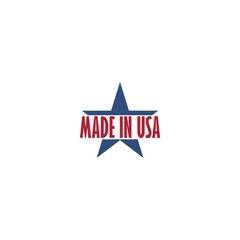 Made in USA label with American national flag Elements with stars isolated on white background