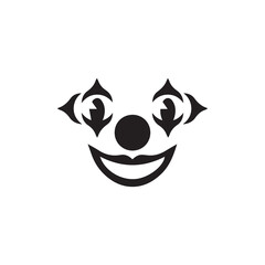 clown face silhouette logo man smiling