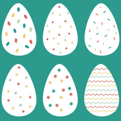vector set of color Easter eggs