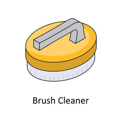Brush Cleaner Vector Isometric Filled Outline icon for your digital or print projects.