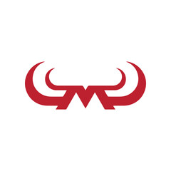M butcher logo, bull icon, animal icon