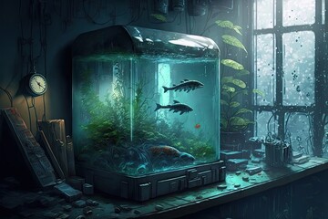 cyberpunk aquarium