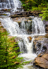 beautiful Sable Falls in Northern Michigan Forest