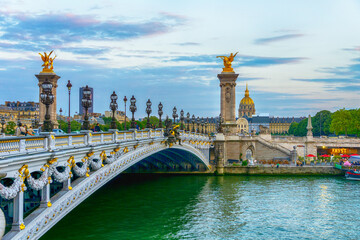 Fototapeta na wymiar Alexander 3 Bridge in Paris, France