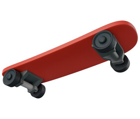 3d skateboard illustration bottom view. Excreme sport concept with 3d skateboard illustration