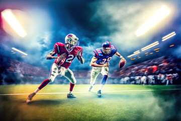 Fototapeta na wymiar Illustration of American Football Abstrakt Hintergrund Cover Digital Art Generative AI 
