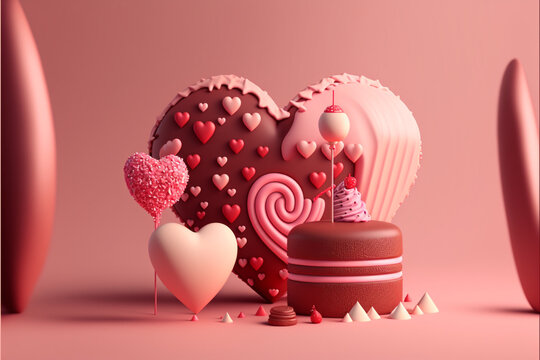 Heart Shaped Valentines background Images. Love concept for Valentines Day Holiday
