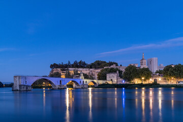 Fototapeta na wymiar The Pont Saint-Bénézet, also known as the Pont d'Avignon, and the Bridge of Avignon.