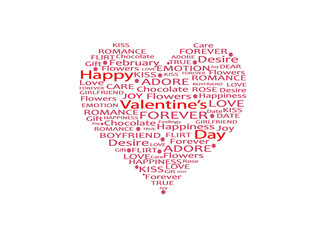 Heart Typography. Transparent background, PNG format.