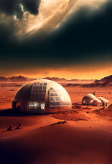 Fototapeta na wymiar Futuristic Architecture on Mars