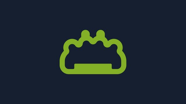 Yellow Brass knuckles icon isolated on blue background. 4K Video motion graphic animation
