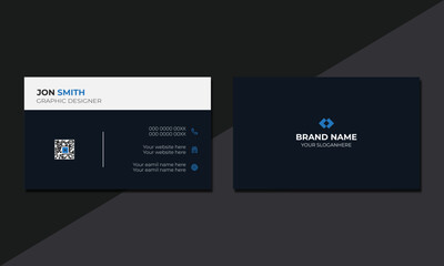 Creative minimal unique business card design, Double-sided professional business card design template.