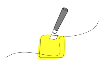 Continuous one line drawing of a knife in butter. One line art. Vector illustration. - obrazy, fototapety, plakaty
