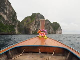 thailand longtail boat in koh phi phi