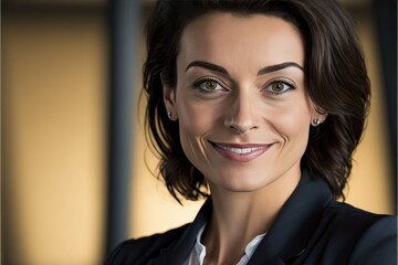  Smiling mature woman looking at the camera headshot . Generative AI