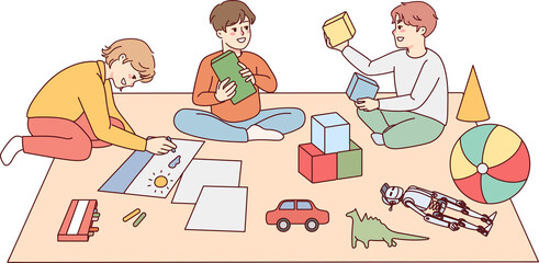 Happy kids playing together