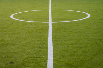 Obraz premium Football field with artificial grass.