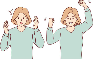 Woman feeling stressed and excited