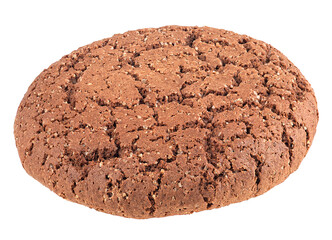 Large chocolate cookie isolated on a white background