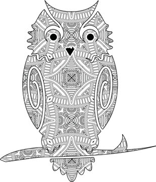 Adorable owl mandala coloring page