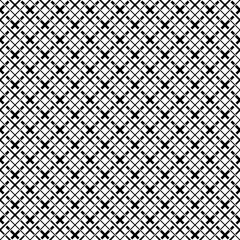 Fototapeta premium Seamless surface pattern with ethnic ornament. Black crossed diagonal stripes grill on white background. Crosses, strokes, diamonds and stripes motif. Geometric wallpaper. Digital paper, print. Vector