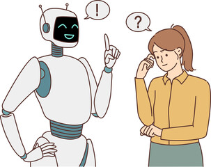 Robot help with solution to confused woman
