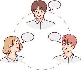 Businesspeople communicate brainstorming together