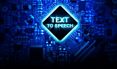 Text to voice and speech concept background with futuristic and ai technology. Modern ai backdrop design