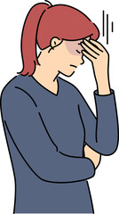 Unhappy woman feeling stressed thinking