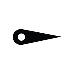 Symbol or icon of a pointer or direction pointer. Elements of hands indicating speed, time, direction etc. The pointer is black in eps10 format